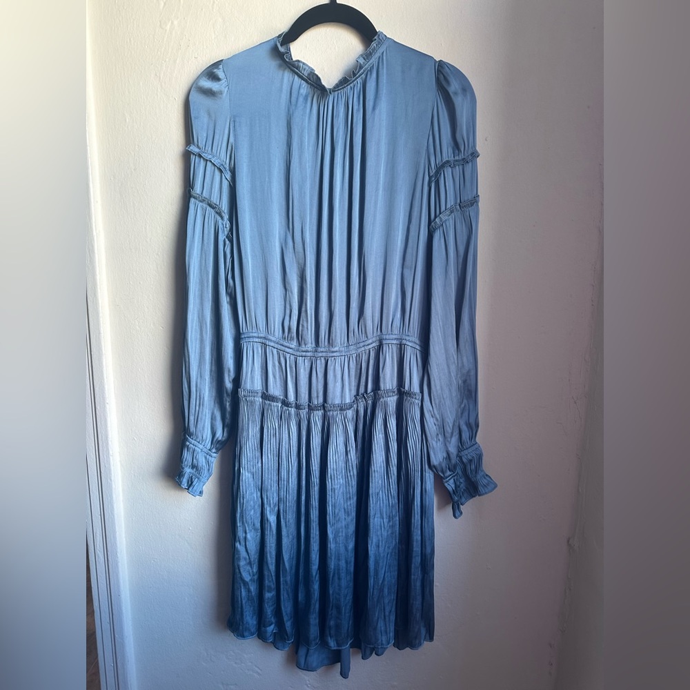Pleated Long Sleeve Mini Dress Size Large